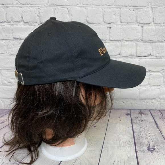 Tourist Hat Cap Strap Back Black Floridita Cuba Embroidered Lightweight Cotton - Picture 2 of 8